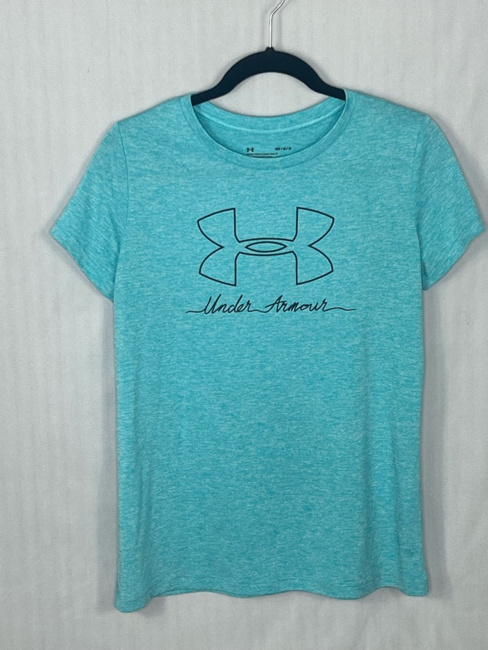 Under Armour Top Athletic Teal Short Sleeves Heatgear Medium